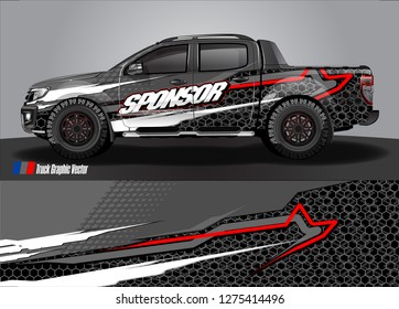 truck wrap design vector. abstract background for car decal, van, and other vehicle vinyl branding