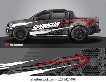 truck wrap design vector. abstract background for car decal, van, and other vehicle vinyl branding