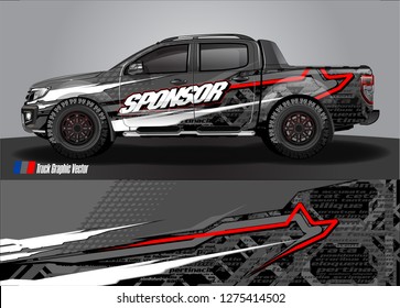truck wrap design vector. abstract background for car decal, van, and other vehicle vinyl branding