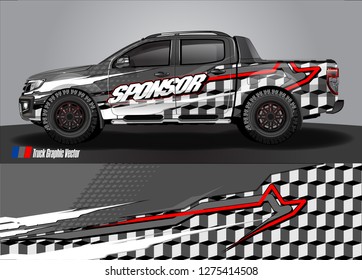 truck wrap design vector. abstract background for car decal, van, and other vehicle vinyl branding