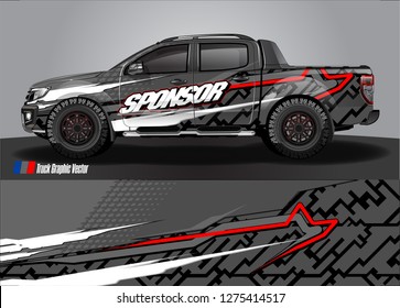 truck wrap design vector. abstract background for car decal, van, and other vehicle vinyl branding