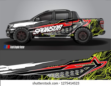 truck wrap design vector. abstract background for car decal, van, and other vehicle vinyl branding
