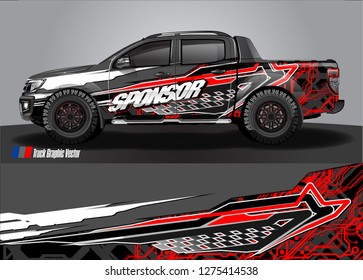 truck wrap design vector. abstract background for car decal, van, and other vehicle vinyl branding
