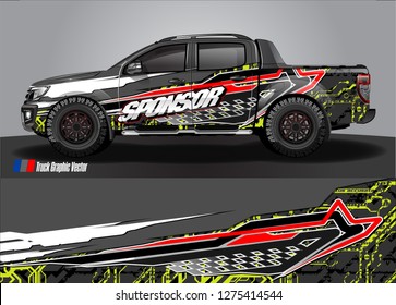 truck wrap design vector. abstract background for car decal, van, and other vehicle vinyl branding