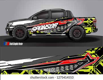 truck wrap design vector. abstract background for car decal, van, and other vehicle vinyl branding