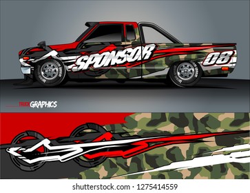 truck wrap design vector. abstract background for car decal, van, and other vehicle vinyl branding