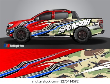 truck wrap design vector. abstract background for car decal, van, and other vehicle vinyl branding