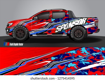 truck wrap design vector. abstract background for car decal, van, and other vehicle vinyl branding