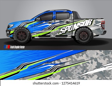 truck wrap design vector. abstract background for car decal, van, and other vehicle vinyl branding