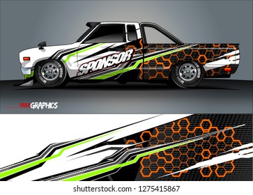 truck wrap design vector. abstract background for car decal, van, and other vehicle vinyl branding