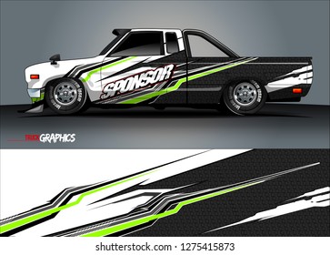 truck wrap design vector. abstract background for car decal, van, and other vehicle vinyl branding