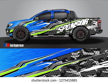 truck wrap design vector. abstract background for car decal, van, and other vehicle vinyl branding