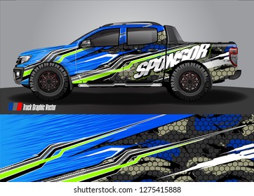 truck wrap design vector. abstract background for car decal, van, and other vehicle vinyl branding