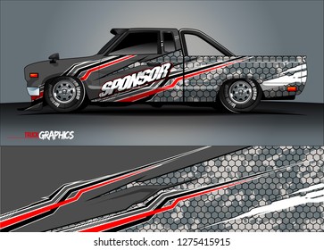 truck wrap design vector. abstract background for car decal, van, and other vehicle vinyl branding