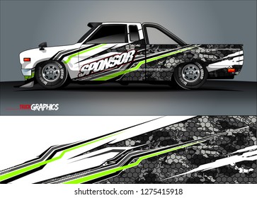 truck wrap design vector. abstract background for car decal, van, and other vehicle vinyl branding