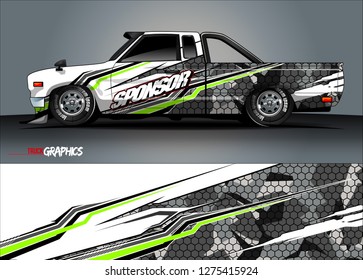 truck wrap design vector. abstract background for car decal, van, and other vehicle vinyl branding