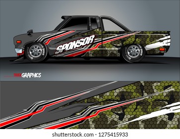 truck wrap design vector. abstract background for car decal, van, and other vehicle vinyl branding