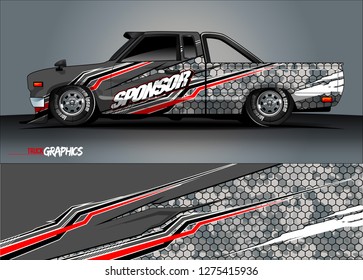 truck wrap design vector. abstract background for car decal, van, and other vehicle vinyl branding
