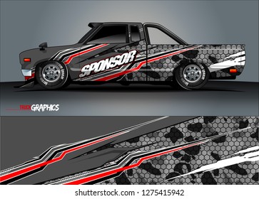 truck wrap design vector. abstract background for car decal, van, and other vehicle vinyl branding