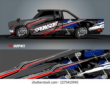 truck wrap design vector. abstract background for car decal, van, and other vehicle vinyl branding