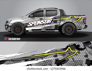 truck wrap design vector. abstract background for car decal, van, and other vehicle vinyl branding