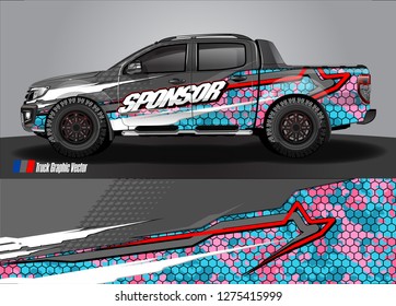 truck wrap design vector. abstract background for car decal, van, and other vehicle vinyl branding