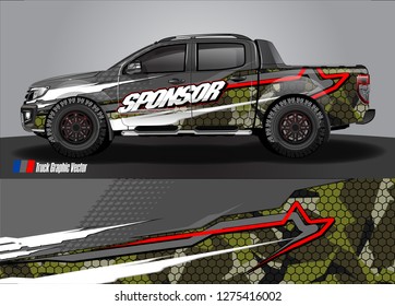 truck wrap design vector. abstract background for car decal, van, and other vehicle vinyl branding