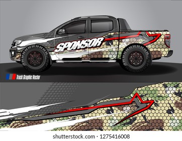 truck wrap design vector. abstract background for car decal, van, and other vehicle vinyl branding