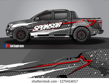 truck wrap design vector. abstract background for car decal, van, and other vehicle vinyl branding