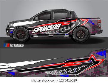 truck wrap design vector. abstract background for car decal, van, and other vehicle vinyl branding