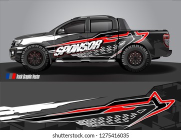 truck wrap design vector. abstract background for car decal, van, and other vehicle vinyl branding