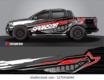truck wrap design vector. abstract background for car decal, van, and other vehicle vinyl branding