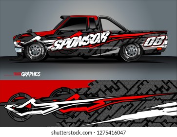 truck wrap design vector. abstract background for car decal, van, and other vehicle vinyl branding