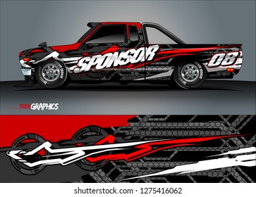 truck wrap design vector. abstract background for car decal, van, and other vehicle vinyl branding