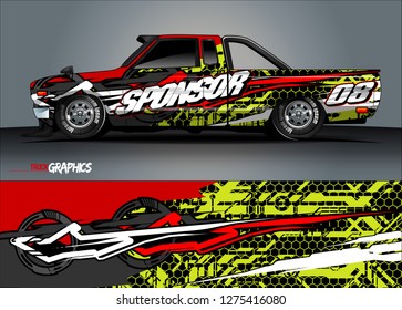 truck wrap design vector. abstract background for car decal, van, and other vehicle vinyl branding