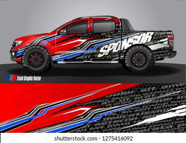 truck wrap design vector. abstract background for car decal, van, and other vehicle vinyl branding