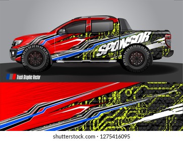 truck wrap design vector. abstract background for car decal, van, and other vehicle vinyl branding
