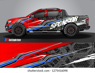 truck wrap design vector. abstract background for car decal, van, and other vehicle vinyl branding