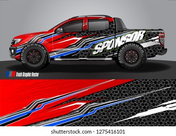 truck wrap design vector. abstract background for car decal, van, and other vehicle vinyl branding