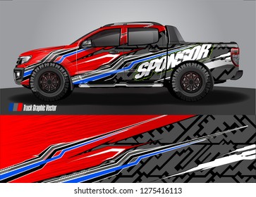 truck wrap design vector. abstract background for car decal, van, and other vehicle vinyl branding
