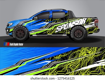 truck wrap design vector. abstract background for car decal, van, and other vehicle vinyl branding
