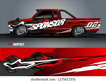 truck wrap design vector. abstract background for car decal, van, and other vehicle vinyl branding