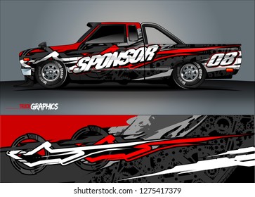 truck wrap design vector. abstract background for car decal, van, and other vehicle vinyl branding