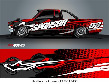 truck wrap design vector. abstract background for car decal, van, and other vehicle vinyl branding