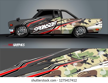 truck wrap design vector. abstract background for car decal, van, and other vehicle vinyl branding