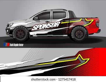 truck wrap design vector. abstract background for car decal, van, and other vehicle vinyl branding