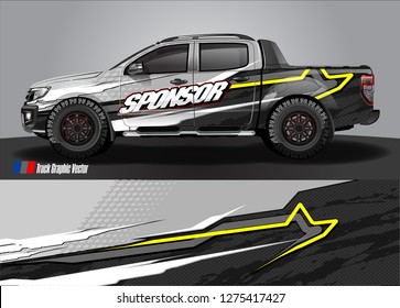 truck wrap design vector. abstract background for car decal, van, and other vehicle vinyl branding