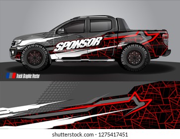 truck wrap design vector. abstract background for car decal, van, and other vehicle vinyl branding