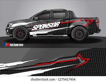 truck wrap design vector. abstract background for car decal, van, and other vehicle vinyl branding