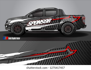 truck wrap design vector. abstract background for car decal, van, and other vehicle vinyl branding